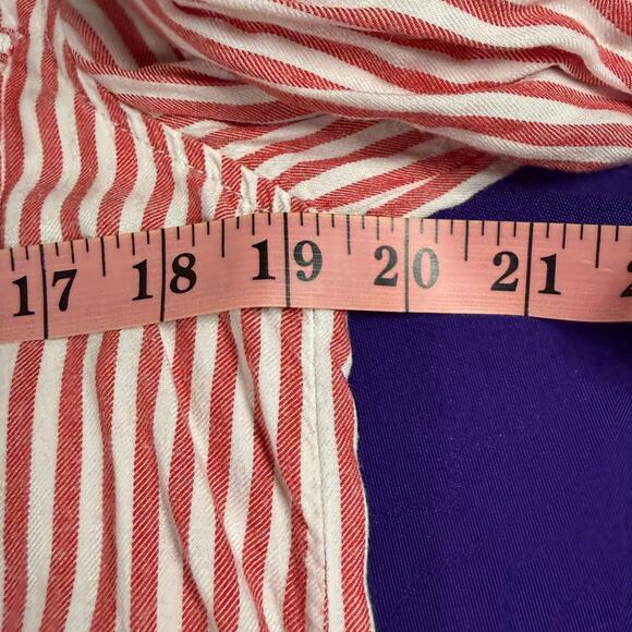 Beach Lunch Lounge Womens Shirt Long Sleeve Button-Down Striped Small Comfort - Picture 5 of 5